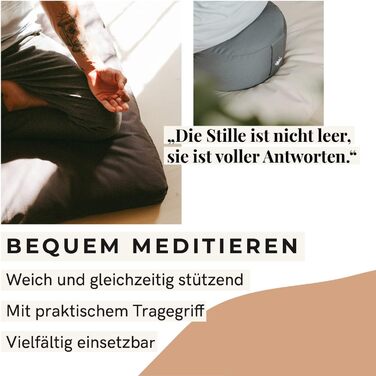 Подушка для медитації Lotuscrafts, надзвичайно висока з висотою сидіння 20 см, подушка для йоги з наповнювачем зі спельти, кругла подушка для йоги, кругла подушка для підлоги, подушка для медитації для йоги, чохол, який можна прати, сертифікована GOTS, ан