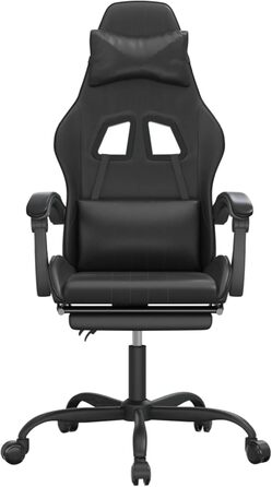 Зручне ігрове крісло з регульованим сидінням - чорна штучна шкіра, 57,5 x 59,5 x 121-131 см, модель ігрового крісла 3143838