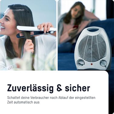 Розетка з таймером ANSMANN - перемикається, компактна енергозберігаюча розетка з таймером зворотного відліку для приміщень, новорічна прикраса, без споживання в режимі очікування, біла, 2500 Вт