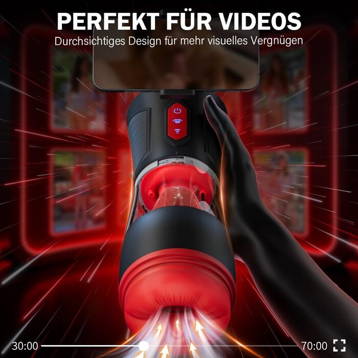 Електричний мастурбатор Seekheart для чоловіків, з 9 режимами смоктання, 9 режимами вібрації та 9 режимами «лизання»