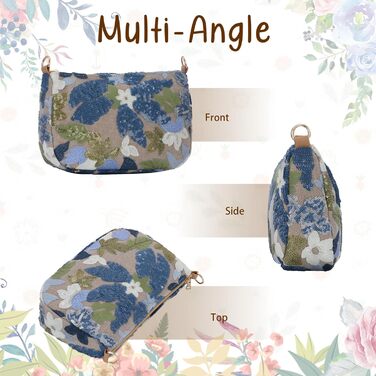 Сук'уту Сумка-клатч з вишивкою паєтками та квітковим мотивом, жіноча, блакитна вечірня сумка через плече