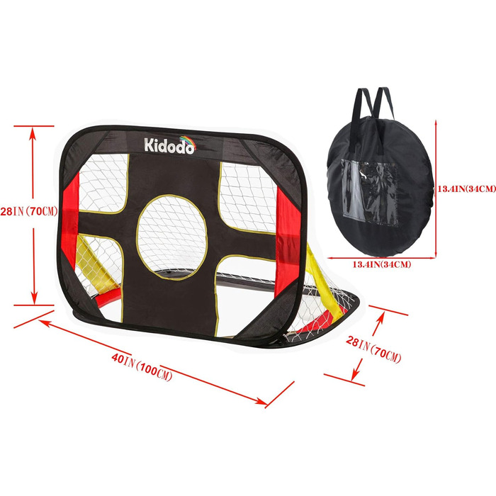 Футбольні ворота Kidodo для дітей, висувні ворота для дітей, складні та портативні футбольні ворота, іграшка для вулиці, саду та дому, 100 x 70 x 70 см, 100 шт.