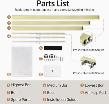 Вішалка для рушників KES, золотого кольору, тримач для рушників з 3 шт. ангами, окремостояча підставка для рушників, мармур та нержавіюча сталь 18/8, матове золото BTH217S3-BZ