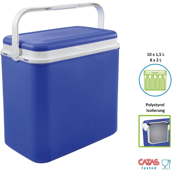 Сумка-холодильник Пасивний холодильник Пластикова сумка-холодильник з полістирольною термоізоляцією 36 л, синього кольору