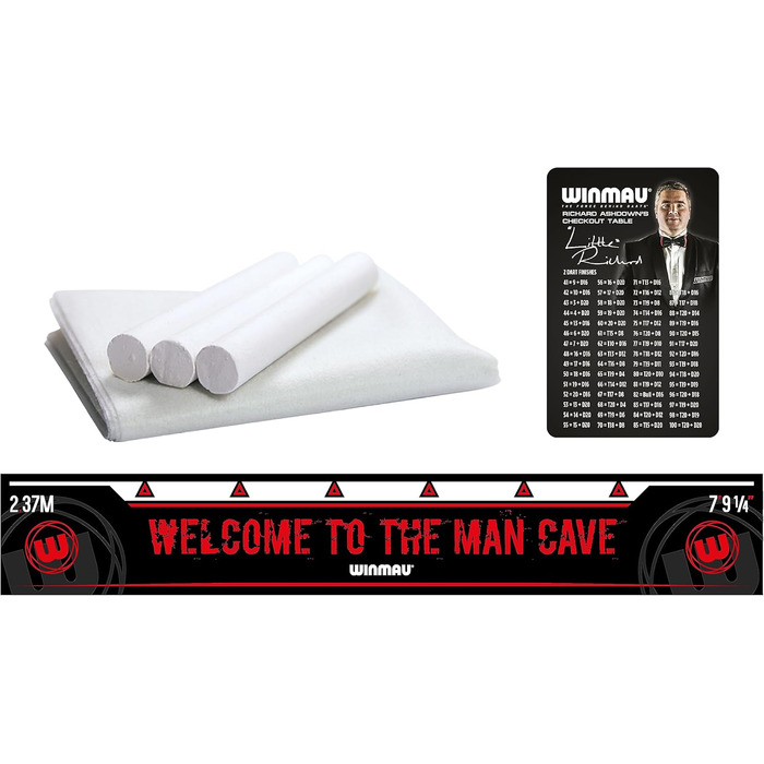 Подарунковий набір мішені для дартсу Winmau Man Cave з мішенню для дартсу, шафою для дартсу, дротиками та лінією для кидка