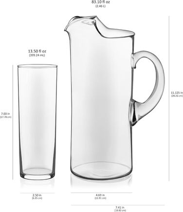 Набір для пізнього сніданку Libbey Modern Bar Boozy з 6 келихами для довгих напоїв та глечиком