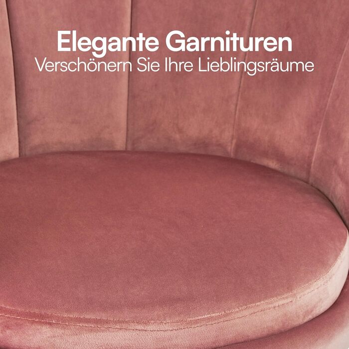 Крісло Baroni Home з м&39якою спинкою з оксамиту та золотими ніжками, крісло для вітальні та спальні, 69x784 см Пудровий колір