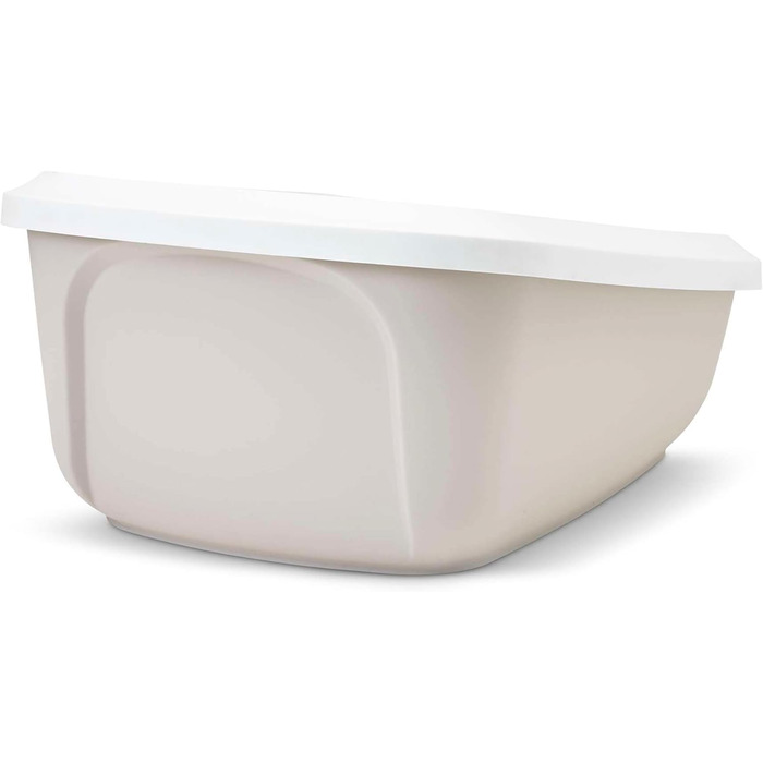 Котячий лоток з бортиком ASEO Jumbo біло-бежевий 67,5 x 48,5 x 28 см