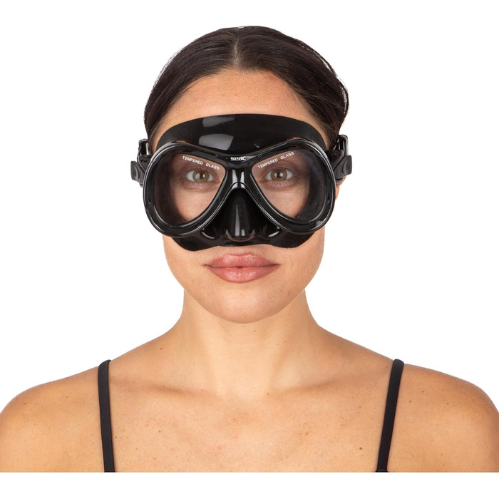 Комплект з маскою капрі та силіконовою трубкою для дорослих та підлітків, стандартний крій, чорний