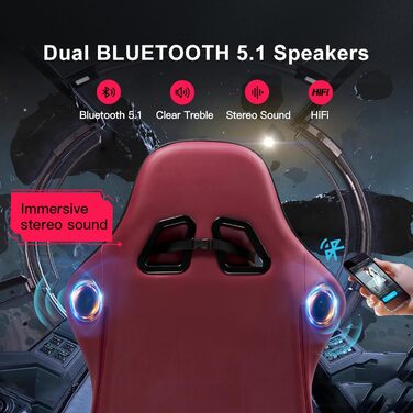 Ігрове крісло GTPLAYER, ергономічне ігрове крісло, крісло для столу, гоночне крісло для ПК з підставкою для ніг, динаміки, музика, офісне крісло, витримує до 150 кг