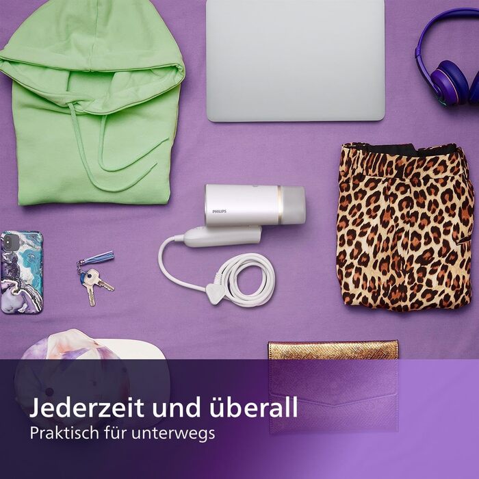 Портативний паровий випрямляч Philips серії 3000 - 1000 Вт, компактний та складаний, резервуар для води 120 мл, постійна потужніст