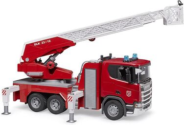 Пожежна машина Scania Super 560R з поворотною драбиною, водяним насосом, світловим та звуковим модулем - 116, пожежна машина, аварійна машина, автодрабина, іграшка від 4 років, 03591 -