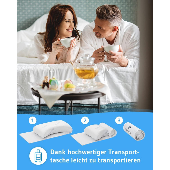 Охолоджувальна подушка VITALice Регульована по висоті подушка для шиї з піни з ефектом пам&39яті з чохлом ClimaCool Класна ергономічна подушка для сну на боці, дихаюча, ергономічна, 56x36x9,5/11,5 см