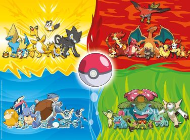 Дитячий пазл Ravensburger 10035 - Типи покемонів - 150 елементів XXL Пазл Покемон для дітей від 7 років, іграшка Покемон, подаруно