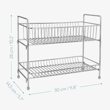 Рівнева підставка для спецій Navaris - Тримач для спецій, полиця для спецій - Окремостояча - Універсальний органайзер для кухні та ванної кімнати, Срібний, 2-