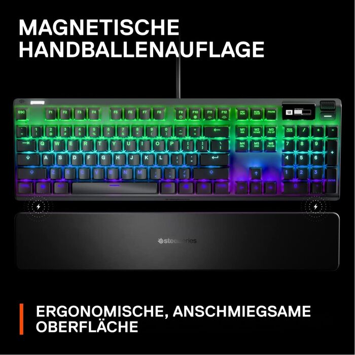 Гіпермагнітна ігрова клавіатура SteelSeries Apex Pro - Найшвидша клавіатура у світі - Налаштовувана чутливість - OLED-екран - RGB