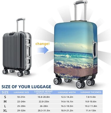 Чохол для багажу Захід сонця на Сейшелах - еластичний захисний чохол від подряпин та пилу, чорний, розмір 90