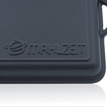 Чавунна емальована жаровня Mahlzeit 10,5 л Blue Berry жаровня 2в1 зі сковородою жаровня з кришкою, безпечна для духовки, емальован