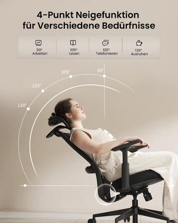 Ергономічне офісне крісло ProtoArc EC200, робоче крісло з регульованою поперековою опорою по висоті та глибині, глибина сидіння, регулювання висоти, 3D-підголівник, комп&39ютерне крісло для домашнього офісу, чорне