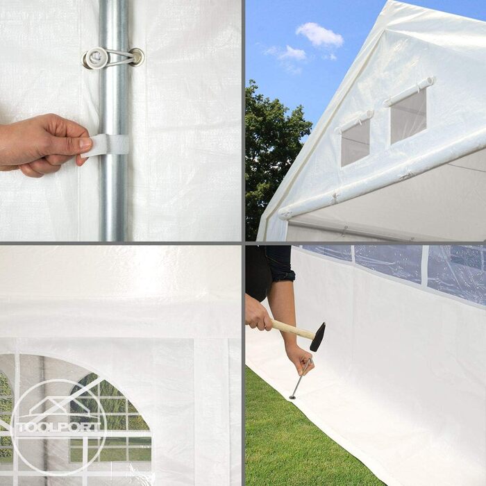 Намет для вечірок, шатер, 6x12 м, білого кольору, професійний брезент PE 550 N, водонепроникний, захист від ультрафіолету з каркасом на землі, садовий намет