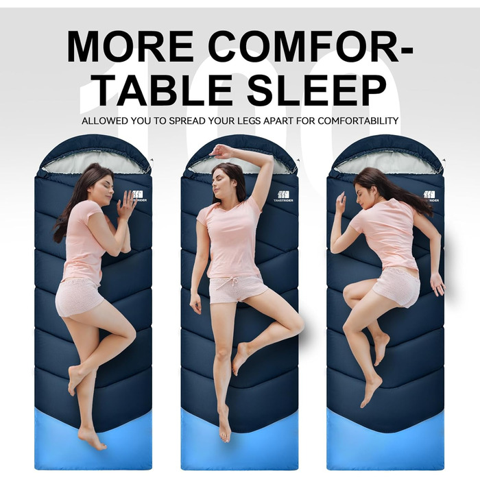 Спальний мішок для дорослих для холодної погоди, портативний, водонепроникний, легкий спальний мішок для високих людей (дівчат та хлопців) з компресійним чохлом для теплого кемпінгу, походів, використання на свіжому повітрі та в приміщенні, 1,8 кг, темно-