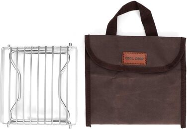 Складана решітка для гриля, портативний гриль для багаття з сумкою для зберігання, решітка для гриля з вугілля з нержавіючої сталі 16x16 см, тримач для горщика, аксесуари для кемпінгу для приготування їжі, пікніків, піших прогулянок, риболовлі, походів