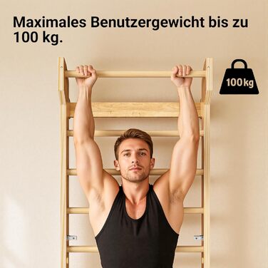 Дерев&39яні шведські стінки COSYLAND з турніком, стінка для скелелазіння для дітей та дорослих, гімнастична стінка для дитячих кімнат та фітнесу, кріплення до дверної рами, колір натурального дерева