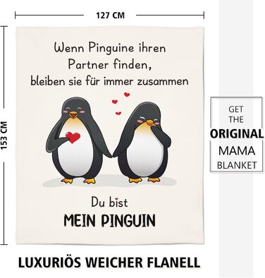 Подарунок на День святого Валентина для нього/неї, подарунки &quotЯ тебе кохаю&quot для жінок та чоловіків, персоналізована ковдра з пінгвіном, для партнера, подарунок на річницю для нього/неї, подарунок на День святого Валентина 157x132 см