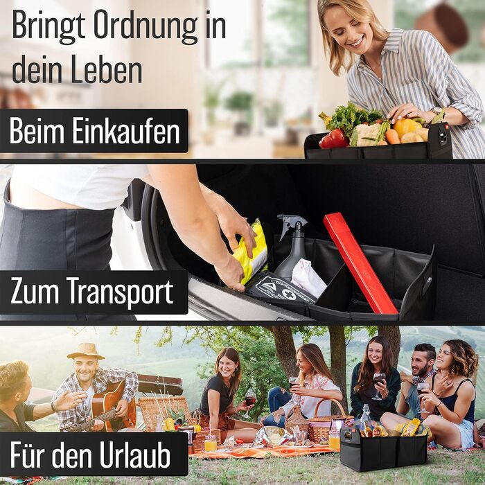 Автомобільна сумка для багажника складна - посилена та міцна - сумка-органайзер для багажника для практичного зберігання - протико