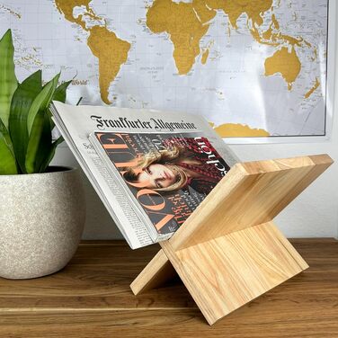 Сучасна підставка для газет з масиву дерева Папка для журналів Тримач для журналів Дерев&39яна підставка для газет Тримач для журналів та кошик для газет Зберігання журналів (натуральний)