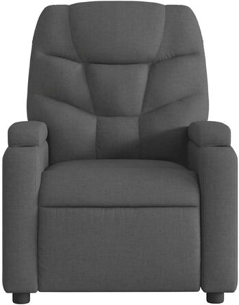 Масажне крісло vidaXL, крісло-реклайнер з регульованою спинкою, крісло для телевізора, розслаблююче крісло з функцією вібрації, м&39яке крісло-реклайнер, темно-сіра тканина