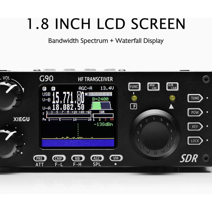 ВЧ трансивер Короткохвильовий трансивер 20 Вт SSB/CW/AM/FM SDR структура з інтегрованим автоматичним антенним тюнером, 90