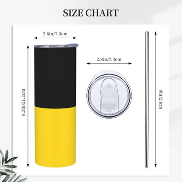 Кухоль з прямою трубочкою, дизайн прапор Баден-Вюртемберга, друкований, дорожній кухоль, підходить для кемпінгу, офісу та дому, 590 мл