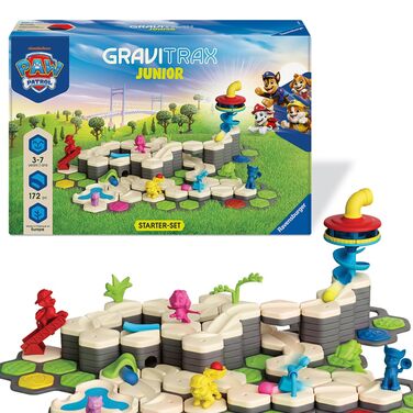 Стартовий набір XXL Ravensburger GraviTrax Junior PAW Patrol (Щенячий патруль) 12020007 Магнітна кульова доріжка та конструктор для дітей від 3 років, подарунок для хлопчиків та дівчаток