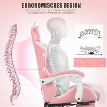 Ігрове крісло Ергономічне ігрове крісло Настільне крісло з тканинною поверхнею, пружинною подушкою сидіння, з&39єднувальними підлокітниками та підставкою для ніг