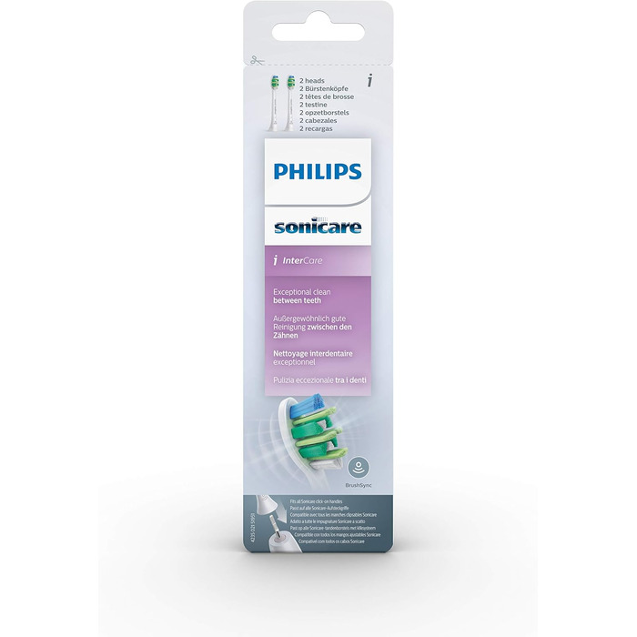 Оригінальна щітка Philips Sonicare InterCare HX9002/10, краща чистка міжзубних проміжків, 2 шт. и