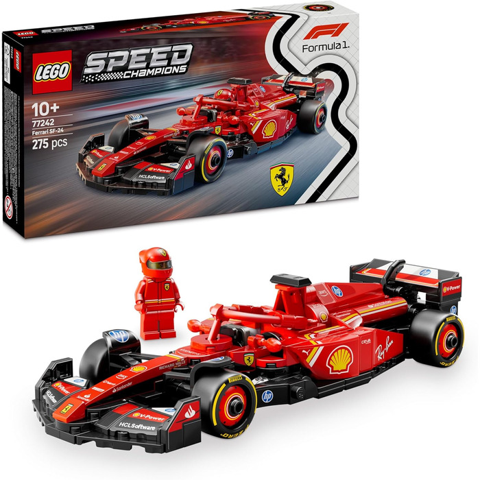 Конструктор LEGO Speed Champions Ferrari SF-24 F1 Racing Car 77242, 275 деталей, гоночний болід