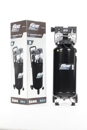 Вертикальний повітряний компресор FIAC SUPERSILENT 50V, безмасляний, максимальний тиск 8 бар, 1 к.с., бак 50 л, рівень шуму 58 дБ