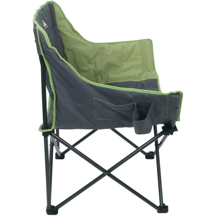 Крісло для кемпінгу 10T Jace Beechnut XXL Складаний стілець до 130 кг Стілець з підсклянником бічною кишенею