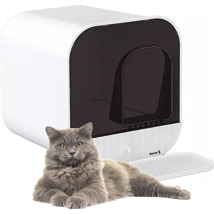 Котячий туалет MaxxPet з кришкою - Котячий туалет, включаючи шухляду та килимок - 43x42x40 см - Котячий туалет - Котячі туалети та аксесуари - Котячий туалет - Котячий туалет - Білий