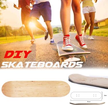 Професійна заготовка для скейтборду з кленового дерева, 8 дюймів, 8 шарів, клен, подвійний увігнутий скейтборд, вуличний скейтборд, скейтборд з грубим увігнутим покриттям, середній розмір, для дорослих та хлопчиків