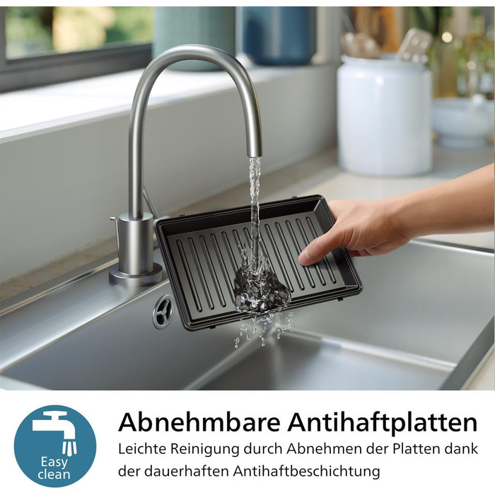 Бутербродниця Philips серії 5000, 750 Вт, паніні, вафлі, сендвіч-панелі, чорний/сріблястий (HD2350/80)