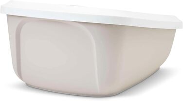 Котячий лоток з бортиком ASEO Jumbo біло-бежевий 67,5 x 48,5 x 28 см