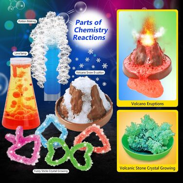 Набір для експериментів UNGLINGA 212 для дітей, набір для конструювання з хімії, набори для експериментів, набір для хімії, іграшка для наукового проекту, подарунки для хлопчиків та дівчаток