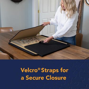 Портативна дошка для пазлів із кришкою та знімними панелями для організації, зберігання та транспортування, розміри 61 x 80 см, 15