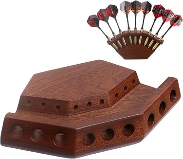 Дерев&39яний тримач для дротиків 2-в-1 та настінне кріплення Високоякісний тримач для дротиків Презентаційна стійка для дротиків Преміальний аксесуар для дротиків, колір горіхового дерева