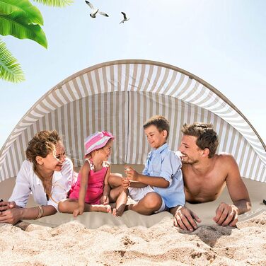 Розкладний пляжний намет, портативний великий пляжний намет, автоматичний пляжний намет, захист від ультрафіолету 50, сонцезахисний намет, вітрозахисний, невеликий розмір у пакувальному спорядженні