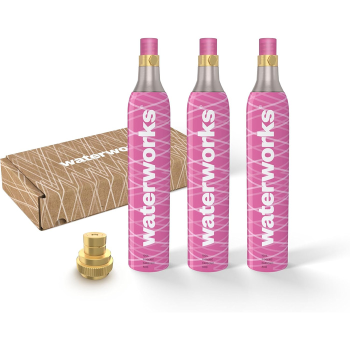 Водопровід Рожевий 3 шт. циліндр CO2 адаптер (підходить для Sodastream Quick Connect) Стартовий набір