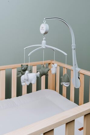 Мобіль Baby's Only Music Mobile Baby Animals, в'язані фігурки, Old Pink