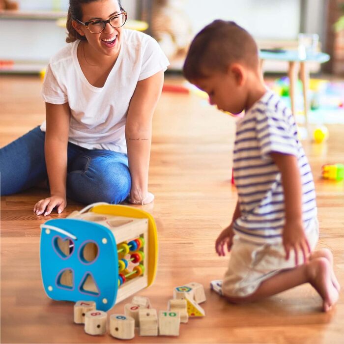 Усі деревяні кубики Kids United, розвиваюча іграшка, коробка для стекування, ігрова коробка для немовлят і малюків Дерев&39яна ігр